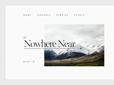 Nowhere Near clean editorial minimal mountain munich snow type typography ui