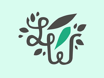 Succulicious Logo business card green grey initials leaves letters logo mint ribbon script