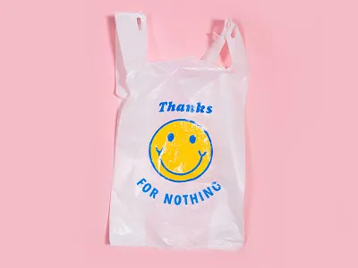 Thanks For Nothing enamel for sale plastic bags trash