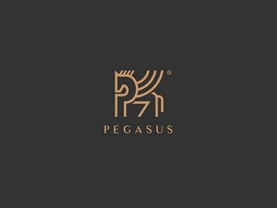 Pegasus abstratct ancient creative design horse lines logo minimal mythical pegasus simple