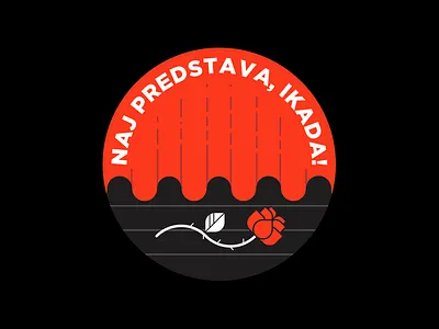 Best Play, Ever! curtain flower icon minimal play rose sticker theater