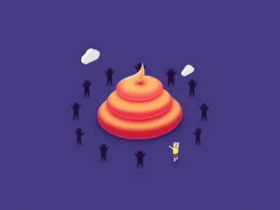 like-shit icon illustration isometric like ps shit