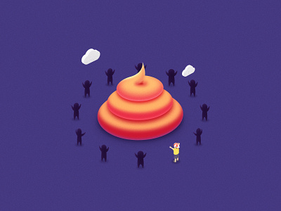 like-shit icon illustration isometric like ps shit