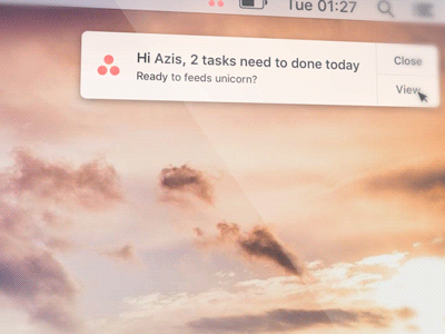 Asana for MacOS - Widget Notifications animation apps asana desktop gif mac task tools ui