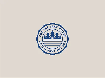 For The Lake House badge camp circle lake logo trees