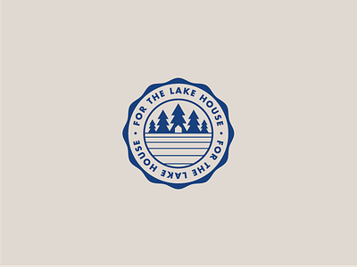 For The Lake House badge camp circle lake logo trees