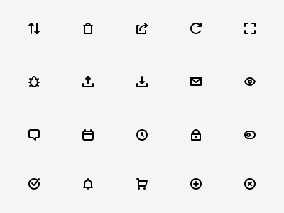 Mini Icons Set 16x16 60 icons line outline pixel perfect png sketch svg vector