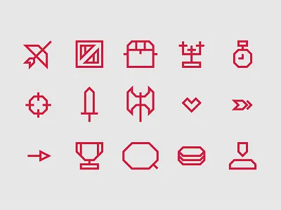 Line Icons concept design game icon icon set line lines logo medieval vector