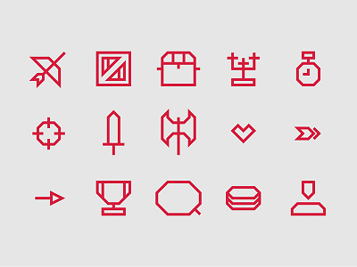 Line Icons concept design game icon icon set line lines logo medieval vector