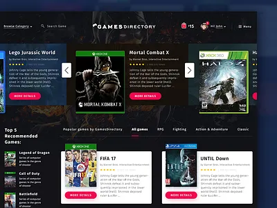 GamesDirectory channel directory games portal rating resource reviews shop sonyplaystationgame website xboxgames