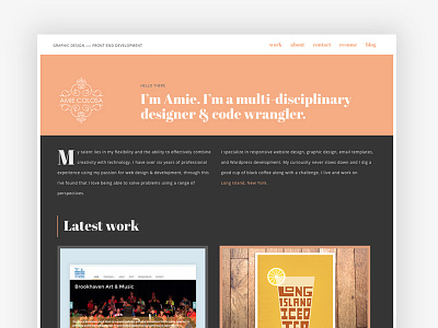 amie.design portfolio site minimal personal portfolio typography web webdesign website