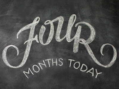 12 months in chalk / FOUR baby chalk chalkboard lettering letters milestone monthly numbers