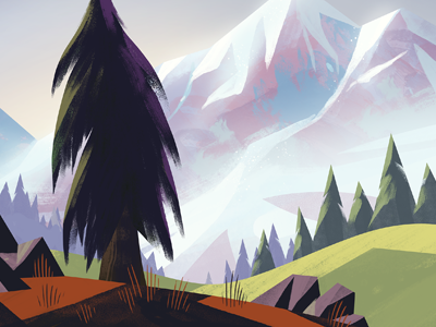 More Trees art forest illustration landscape mountain