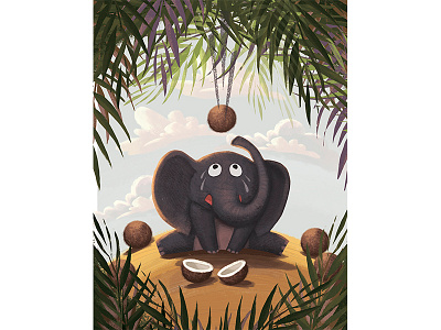 elephant for a book of fairy tales art book children childrens for graphics illustration