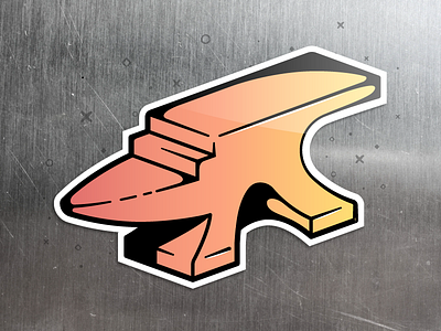 Anvil V2 anvil gradient illo illustration iron metal smith steel sticker