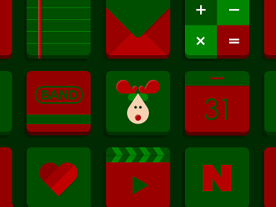 Christmas icon theme in LINE DECO christmas green icon line red santa theme xmas
