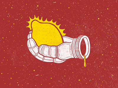 Lemonaut Hand glove hand illustration lemoande lemon lemonaut maldo maldonaut space stars texture tshirt