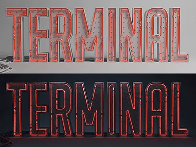 TERMINAL 3d font lettering logo terminal type