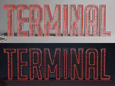 TERMINAL 3d font lettering logo terminal type