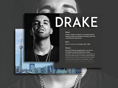 Daily UI - Day 6 - User Profile artist dailyui day6 drake hiphop music rnb userprofile