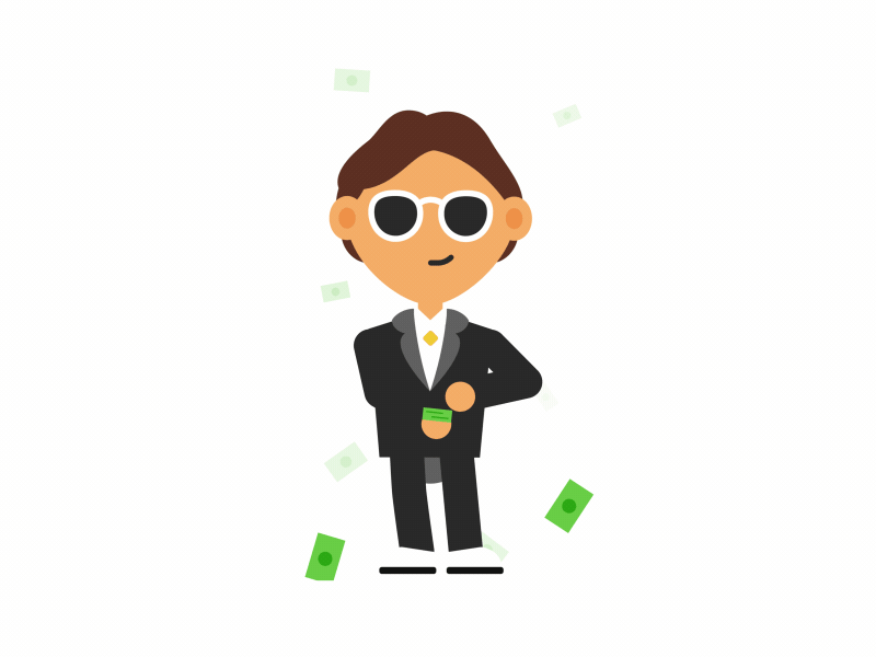 Ball'n 2d animation dance gif money rich