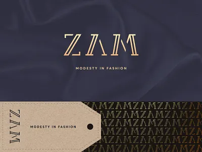 ZAM clothes designer elegant fashion line logo logotype moda typo