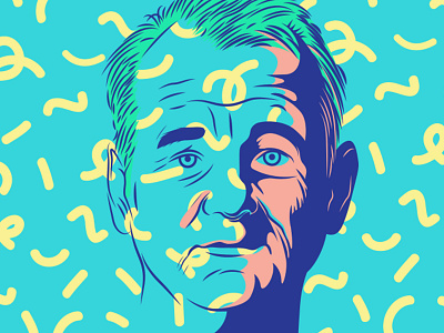 Bill Murray bill billmurray colors murray pattern portrait vector