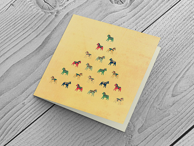 Dala Horse Card christmas card dala horse graphic design greetings card holiday card note card