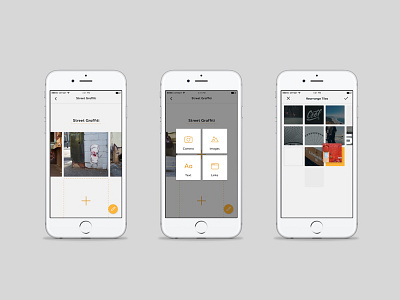 Monogram App app buttons cards create edit grid ios portfolio tiles