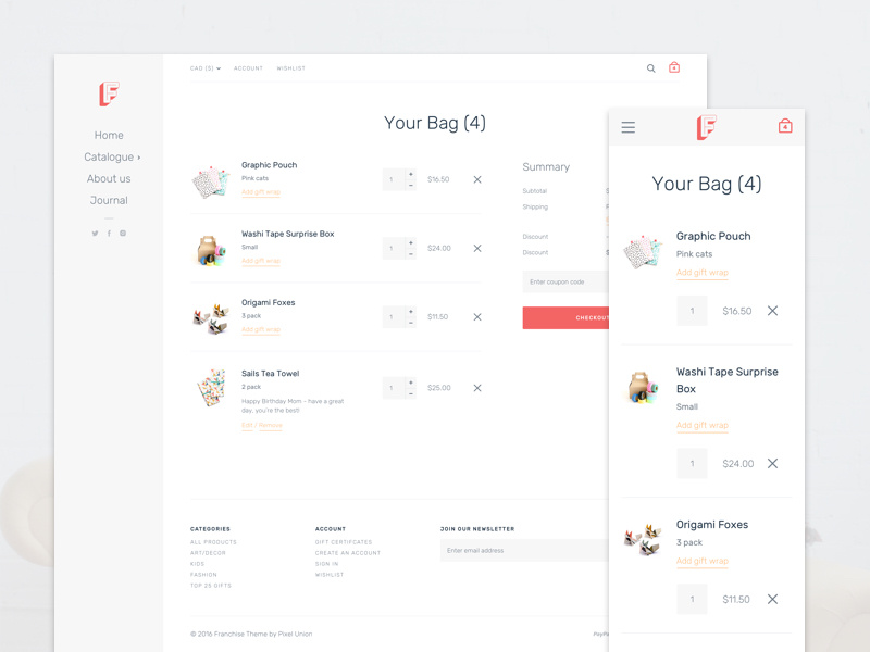Example of Cart UI