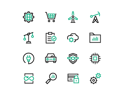 HPE Iconography hp icon iconography icons illustration line set