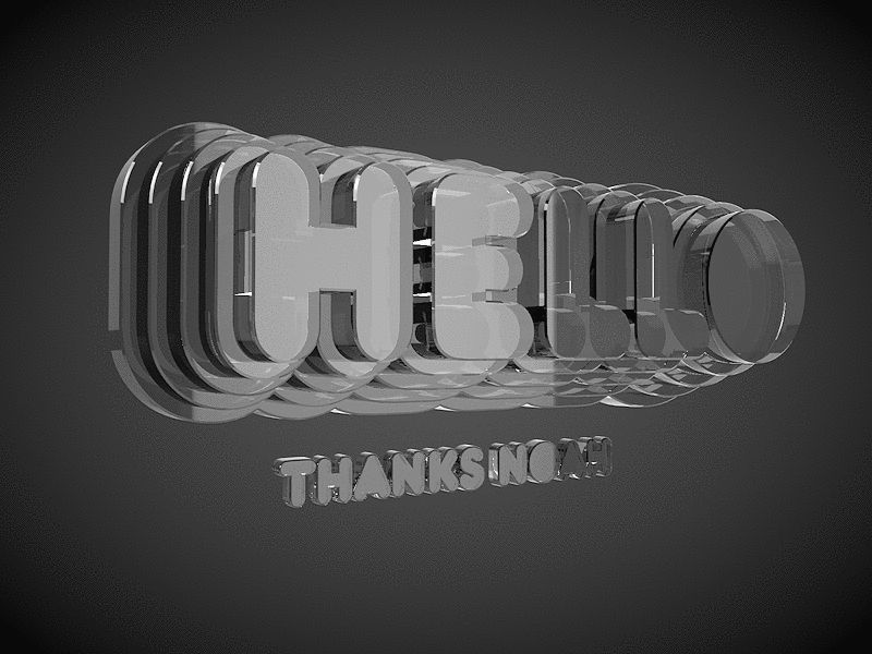 Hello, Dribbble 3d animation c4d cinema 4d glass hello reflection render rendering