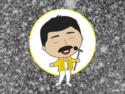 Happy Birthday Freddie freddie mercury illustration kawaii leyda luz mexico monterrey singer vector