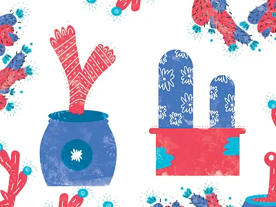 Planted Pots cactus illustration plants pots