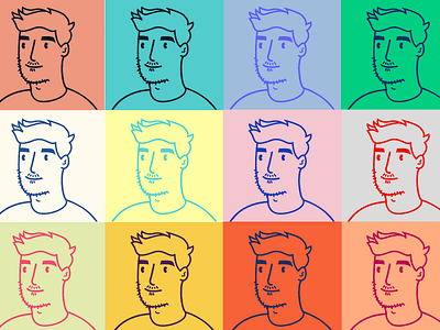 One avatar and some colour combos avatar colors face illustration midnight stubble