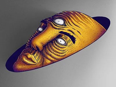 Third Eye Vol.I draw face grain grey hole illustration mrcoofs noise shadows skin third eye yellow