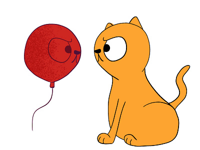 Cat and Balloon anti declaw campaign button design cat design illustration kitty outlaw the declaw pin design t shirt design