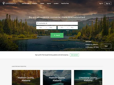 Property Search Homepage acres land price property search