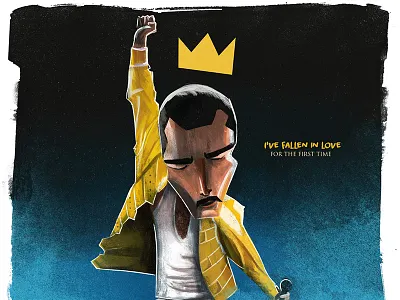 Freddie Mercuri 80s band cintiq digital illustration london queen usa