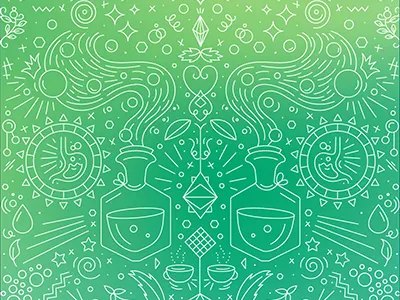 Mint Tea Pattern green health illustration pattern stomach tea voodoo