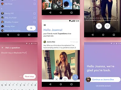App sneak-peek android app application ask gradient question ui