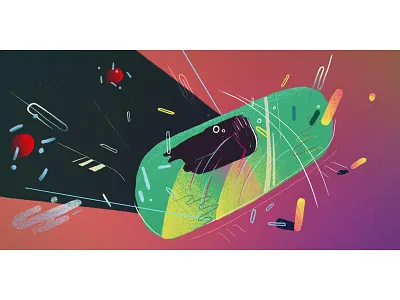Car journey through a storm animation car concept design illustration motion