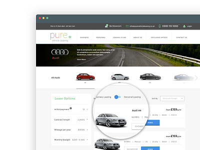 Pure Vehicle Leasing cap integration custom development laravel wordpress