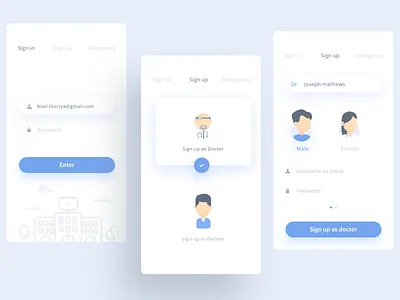 Sign In + Sign Up (Medical app Medicure)