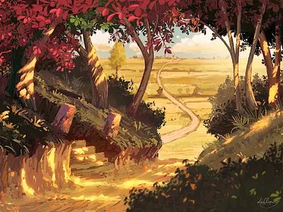 Path atmosphere digital painting dirclumsy forest intuos path peter nagy photoshop wacom