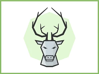 Stag Head ace antlers card green playing card spade stag