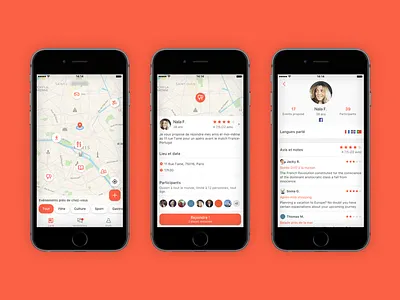 Discover new friends nearby app apple design event interest interface ios iphone location map ui ux