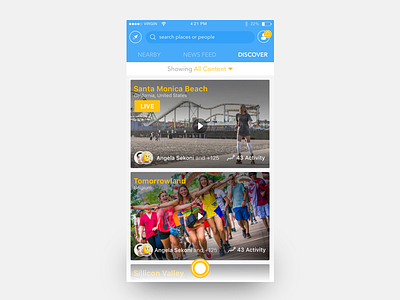 Discover feed live play social media startup tapir thumbnail ui ux video