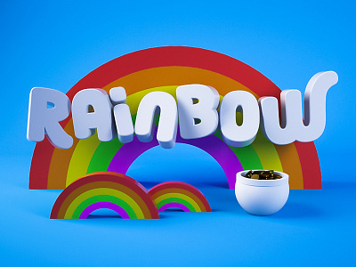 Type Tuesday - Rainbow 3d type blocks cinema4d cr6 type isometric type tuesday typography