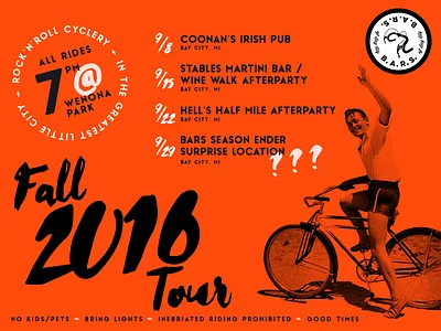 BARS of Bay City bicycle bike bright clean cool handdrawn hipster michigan modern retro vintage